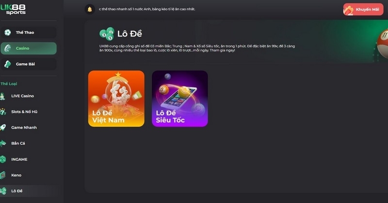 cá cược Lô đề UK88