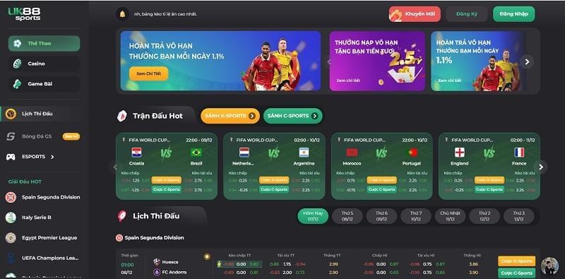 thao tác để nhận ưu đãi hoàn trả uk88